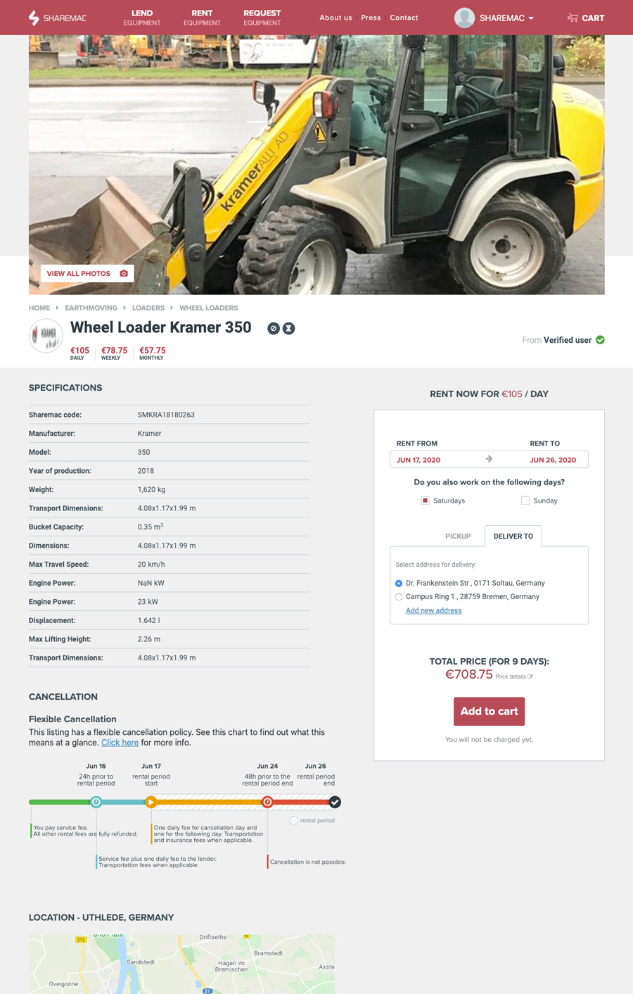 Listing page