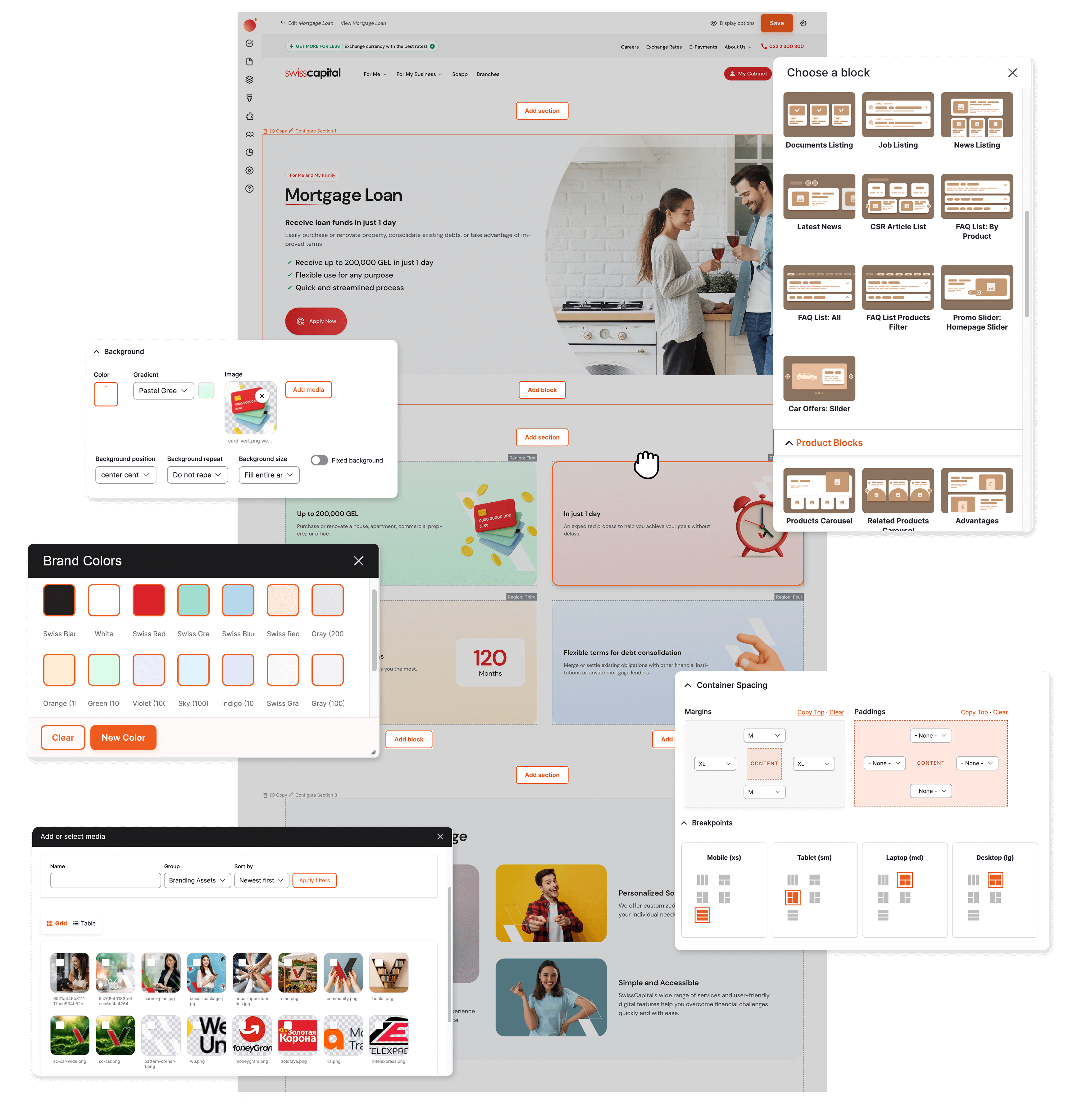 Editing landing page with Layout Builder